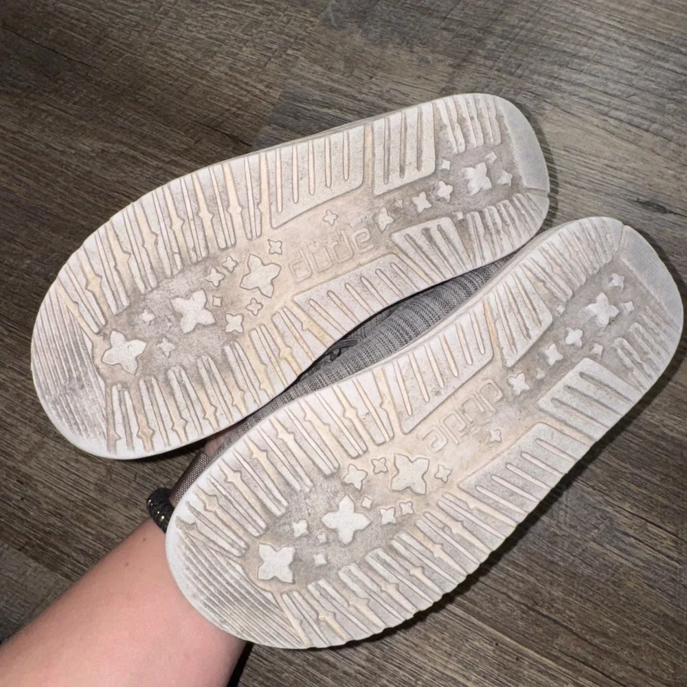 HEYDUDE Wally Toddler Kids Size 10 Linen Stone Gray Slip On Loafers Shoes
